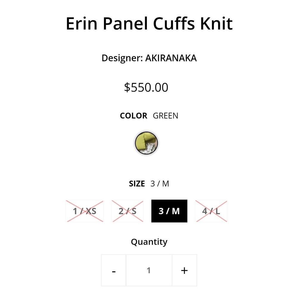 Akiranaka Erin Panel Cuffs Knit Sweater Top Green S Japanese Contemporary Chic - Picture 6 of 7